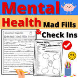 Mental Health Activity Mad Fills Check Ins SEL Wellness No Prep