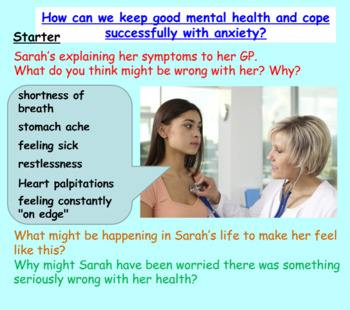 Preview of Mental Health: Anxiety - Presentation and Worksheets