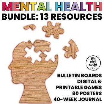 Preview of Mental Health Awareness | Bulletins | Games | Posters | Journal | BIG BUNDLE