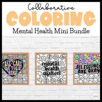 Preview of Mental Health Awareness Collaborative Poster Bundle | SEL Team Building Activity