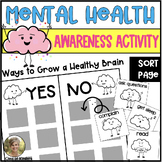 Mental Health Awareness Healthy Brain Sort Kindergarten & 1st