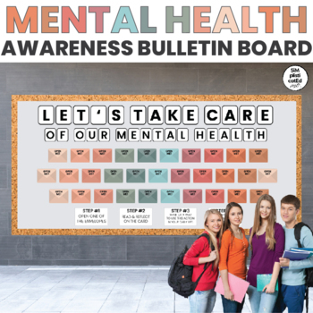 Preview of Mental Health Awareness Interactive Bulletin Board | Positive Tasks | BOHO