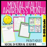 Mental Health Awareness Activities PRINTABLE Upper ES and MS