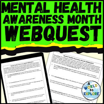Preview of Mental Health Awareness Month Activity WEBQUEST for SEL and Well-Being