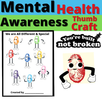 Mental Health Craft Activity Awareness Month Different Thumbs Resource ...