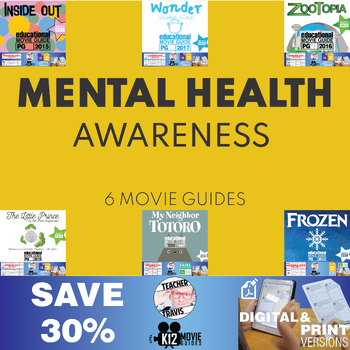Preview of Mental Health Awareness Month (May) | 6 Movie Guide Bundle | SAVE 30%