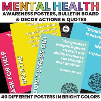 Preview of Mental Health Awareness Posters | Bulletin Board | Decor | SET 1
