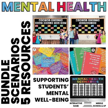 Preview of Mental Health Awareness Scenarios | Bulletin Boards | Posters | Game | BUNDLE