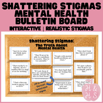 Preview of Mental Health Awareness Stigmas and Truth Interactive Bulletin Board