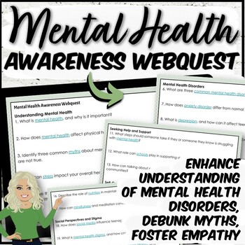 Preview of Mental Health Awareness Webquest | Mental Health Awareness Month | SEL