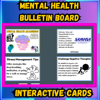 Preview of Mental Health Awareness interactive bulletin board cards interactive