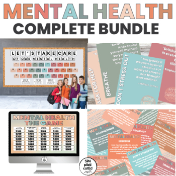 Preview of Mental Health Bulletin Board | Games | Posters | Decor | BOHO | BUNDLE