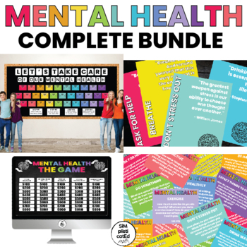 Preview of Mental Health Bulletin Board | Games | Posters | Decor | BUNDLE