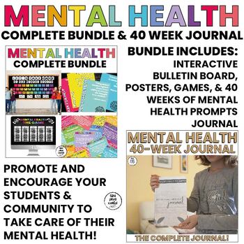 Preview of Mental Health | Bulletin Board | Journal | Posters | Games | BUNDLE