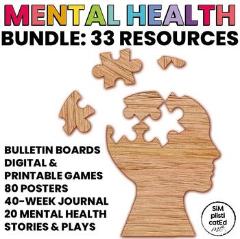 Preview of Mental Health | Bulletins, Games, Posters, Journal, Stories, Plays | MEGA BUNDLE