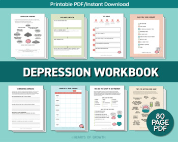 Preview of Mental Health Bundle: Depression Workbook, Anxiety Coping Skills