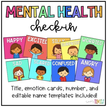 Preview of Mental Health Check In Display | Social Emotional Learning