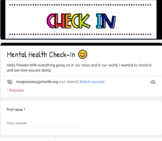 Mental Health Check In-Emoji's Google Form-Editable