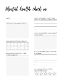 Mental Health Check In Printable