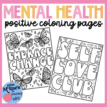 Mental Health Coloring Sheets