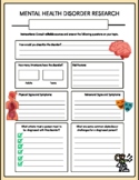 Mental Health Disorder Research Graphic Organizer