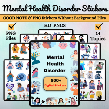 Preview of Mental Health Disorder Stickers | Disorder Stickers | Nursing Study Guide Nurse