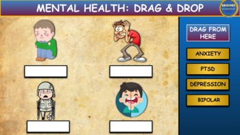 Preview of Mental Health: Drag & Drop Worksheet: Google Slides+Powerpoint Version
