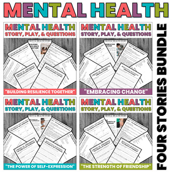 Preview of Mental Health Empowering Stories | Questions | Plays | Upper Grades BUNDLE