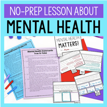 Preview of Mental Health Lesson For Self-Care and Mental Health Awareness