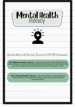 Preview of Mental Health Literacy Elementary PE (1/5) SEL