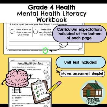 Mental Health Literacy Workbook (Grade 4 Ontario Health) | TPT