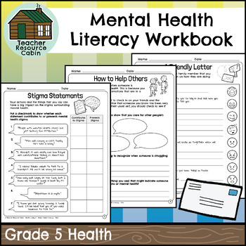 Preview of Mental Health Literacy Workbook (Grade 5 Ontario Health)