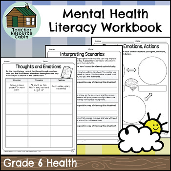 Preview of Mental Health Literacy Workbook (Grade 6 Ontario Health)