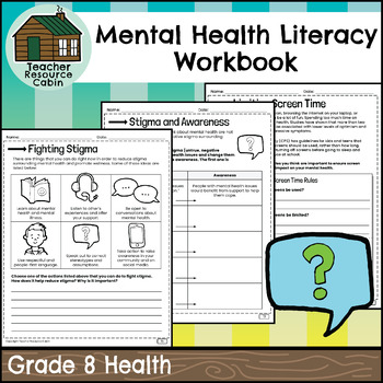 Preview of Mental Health Literacy Workbook (Grade 8 Ontario Health 2019)