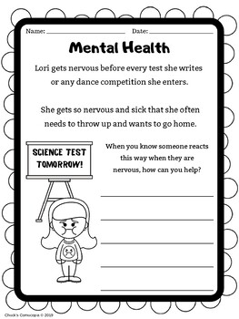 mental health education worksheet