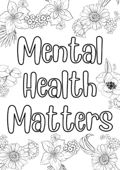 Mental Health Matters Coloring Pages by HealthNutResources TPT