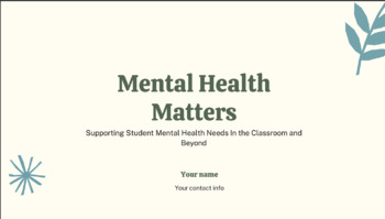 Preview of Mental Health Matters Presentation