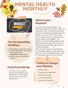 Preview of Mental Health Newsletter: November (Mindset)
