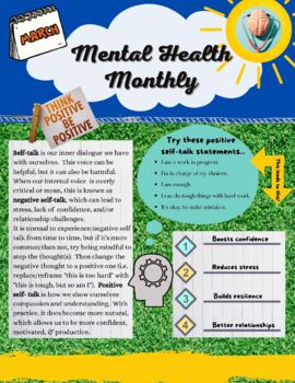 Preview of Mental Health Newsletter: Positive Self-Talk (March)