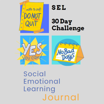 Preview of Mental Health Social Emotional Learning Journal - 30 Day Challenge Packet