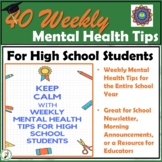 Mental Health Tips - 10 Months of Weekly Tips to Help Stud