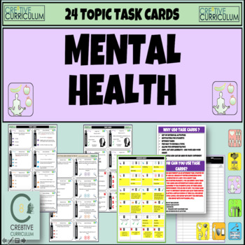 Preview of Mental Health SEL Task Cards |  Middle & High School