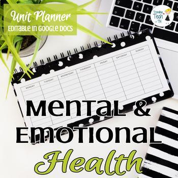 Preview of Mental Health Unit Planner - Editable in Google Docs!