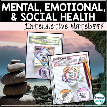 Preview of Mental Health Awareness Month Activities Interactive Notebook Check In Stress