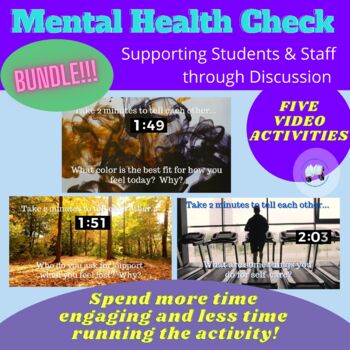 Preview of Mental Health Video Activities BUNDLE for Students or Staff - SEL/Team Building