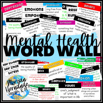 Preview of Mental Health Vocabulary  Word Wall 