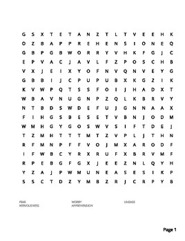 Preview of Mental Health Word Search