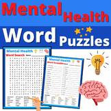 Mental Health Word Search Puzzles Wellness SEL Morning Wor