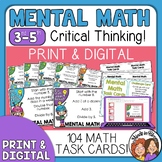 Mental Math Task Cards Multi Step Number Sense Critical Th
