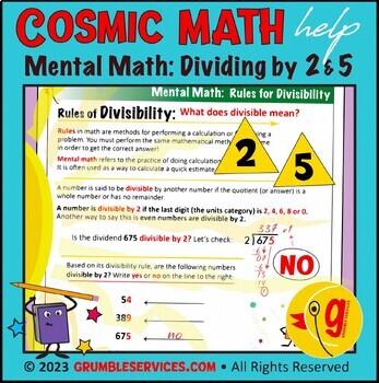 Preview of Mental Math Practice & Number Sense: Division & Rules for Divisibility 2 & 5